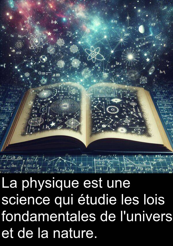 nature: La physique est une science qui étudie les lois fondamentales de l'univers et de la nature.