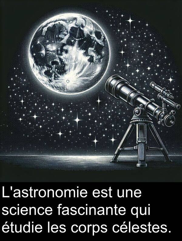 fascinante: L'astronomie est une science fascinante qui étudie les corps célestes.