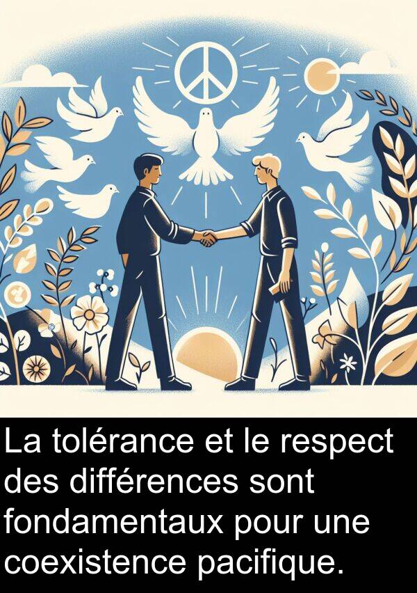 tolérance: La tolérance et le respect des différences sont fondamentaux pour une coexistence pacifique.