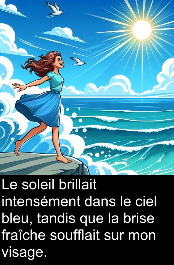 tandis: Le soleil brillait intensément dans le ciel bleu, tandis que la brise fraîche soufflait sur mon visage.