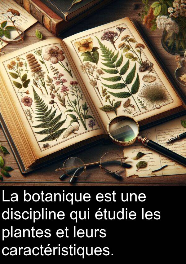 leurs: La botanique est une discipline qui étudie les plantes et leurs caractéristiques.