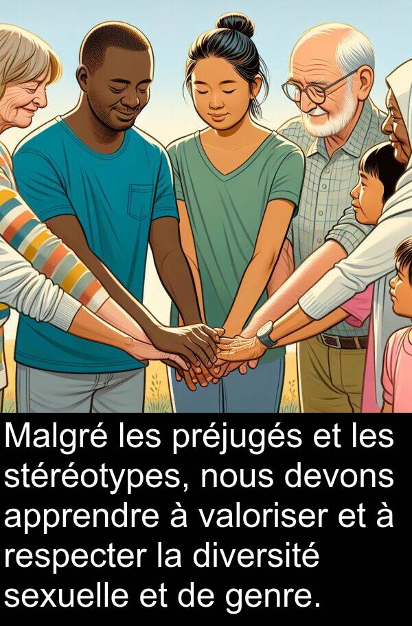genre: Malgré les préjugés et les stéréotypes, nous devons apprendre à valoriser et à respecter la diversité sexuelle et de genre.