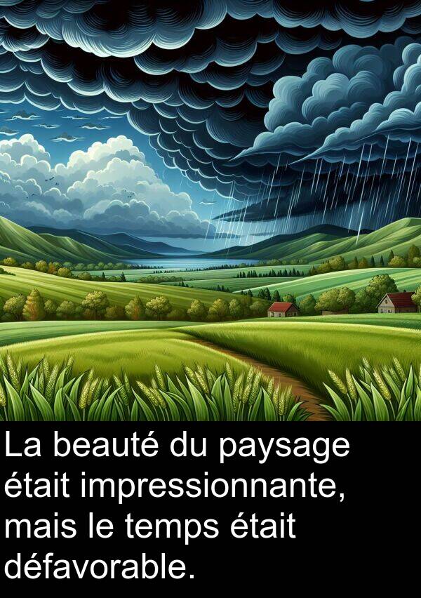 temps: La beauté du paysage était impressionnante, mais le temps était défavorable.
