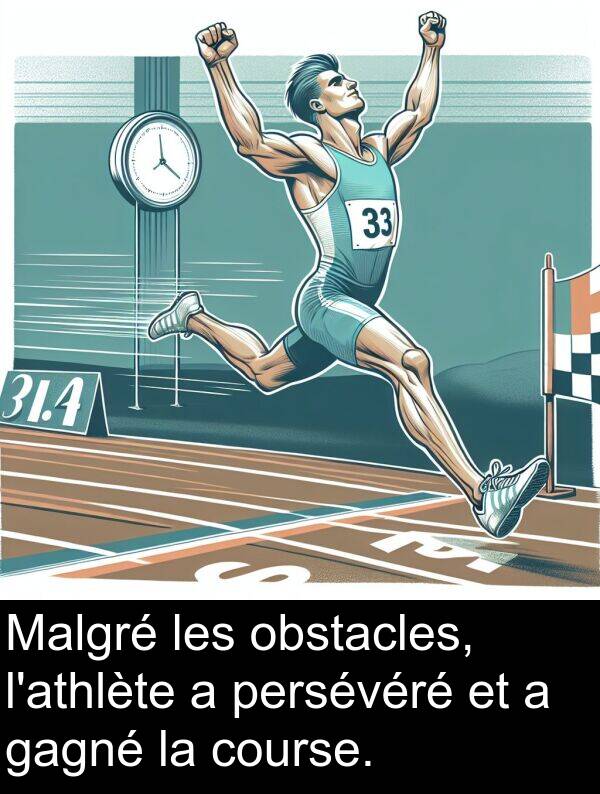 obstacles: Malgré les obstacles, l'athlète a persévéré et a gagné la course.