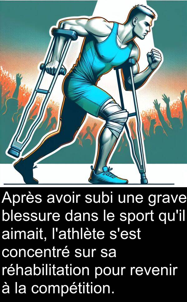 subi: Après avoir subi une grave blessure dans le sport qu'il aimait, l'athlète s'est concentré sur sa réhabilitation pour revenir à la compétition.