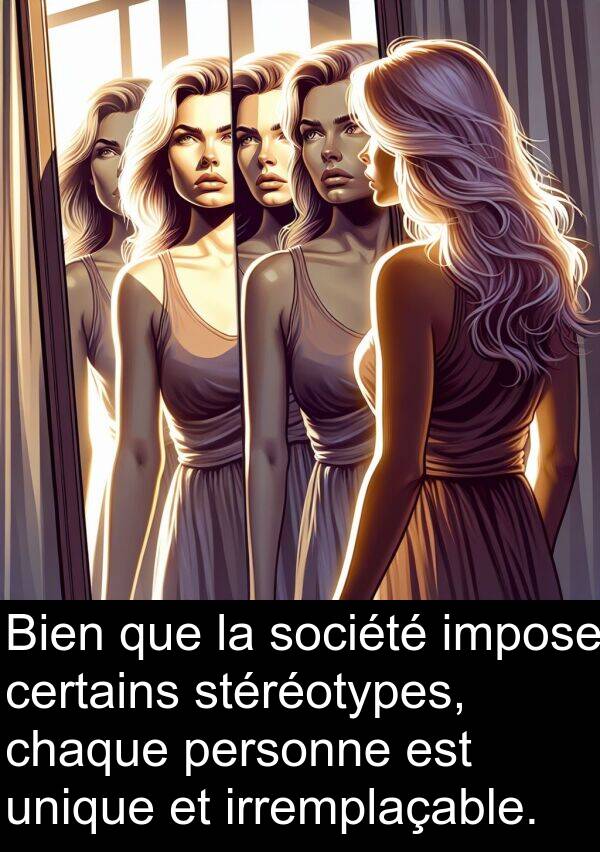 unique: Bien que la société impose certains stéréotypes, chaque personne est unique et irremplaçable.