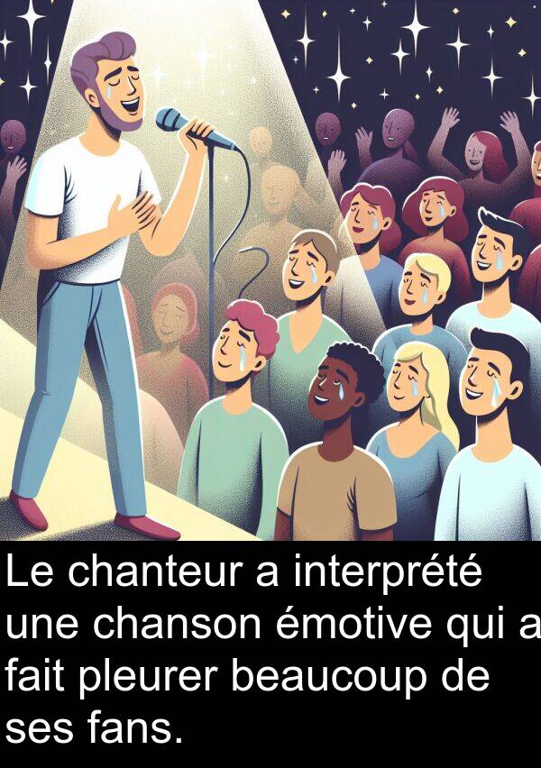 fans: Le chanteur a interprété une chanson émotive qui a fait pleurer beaucoup de ses fans.