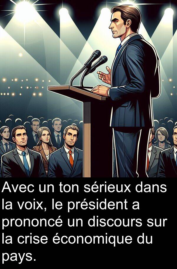 économique: Avec un ton sérieux dans la voix, le président a prononcé un discours sur la crise économique du pays.