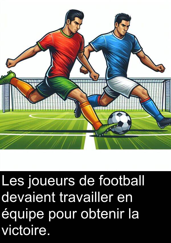 devaient: Les joueurs de football devaient travailler en équipe pour obtenir la victoire.