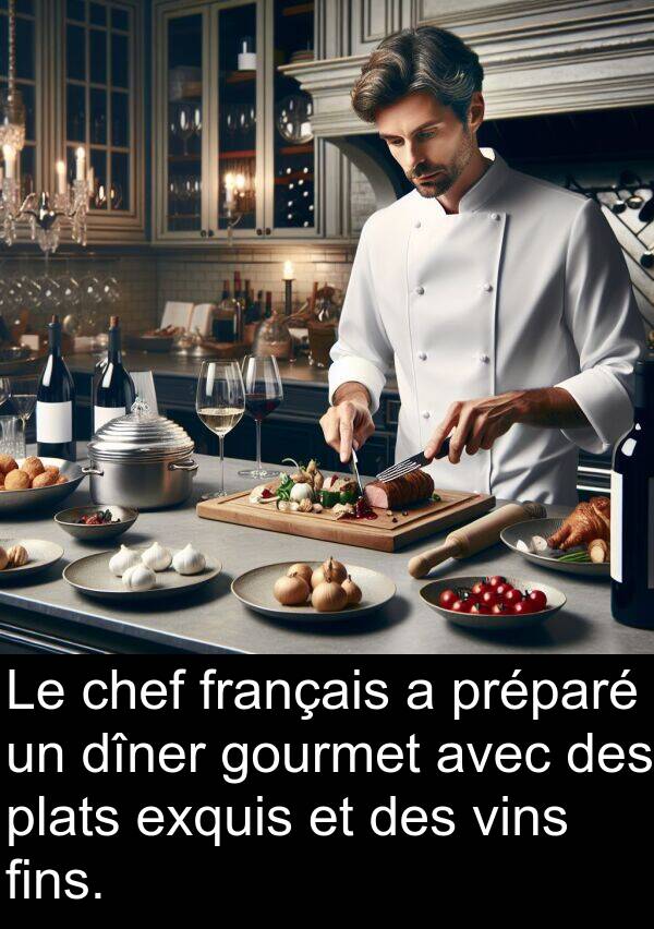 exquis: Le chef français a préparé un dîner gourmet avec des plats exquis et des vins fins.