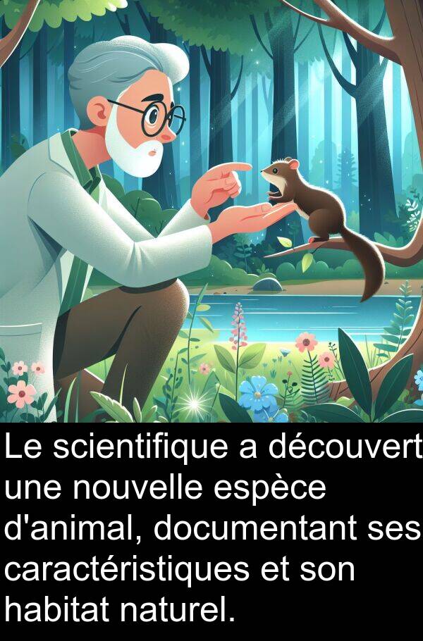 découvert: Le scientifique a découvert une nouvelle espèce d'animal, documentant ses caractéristiques et son habitat naturel.