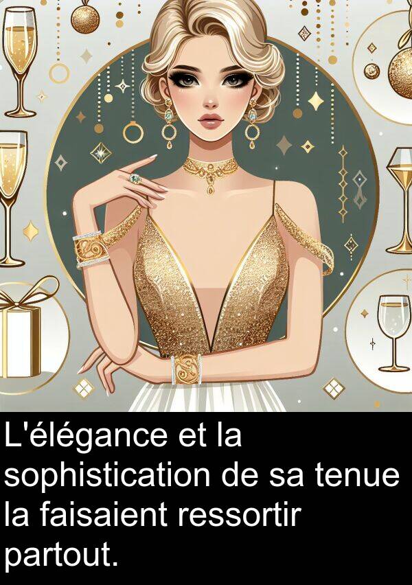 faisaient: L'élégance et la sophistication de sa tenue la faisaient ressortir partout.