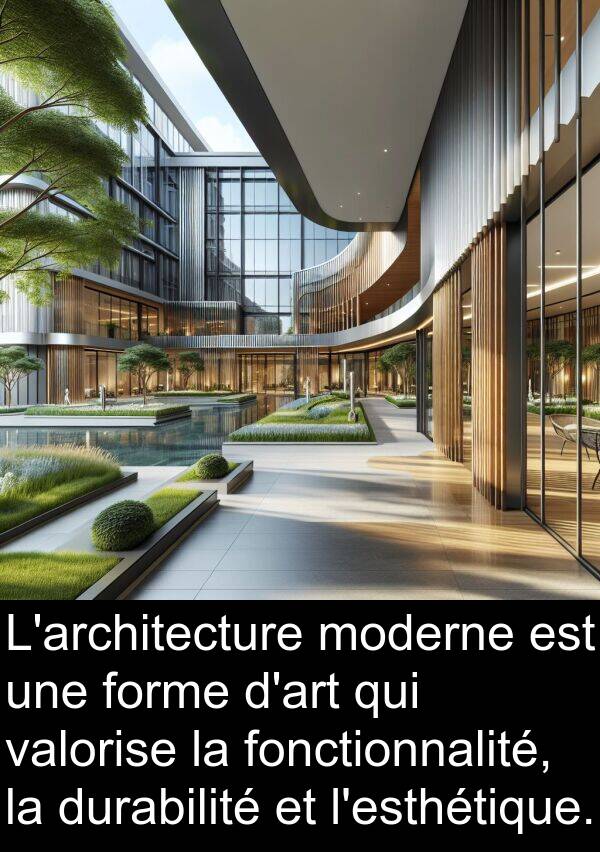 fonctionnalité: L'architecture moderne est une forme d'art qui valorise la fonctionnalité, la durabilité et l'esthétique.
