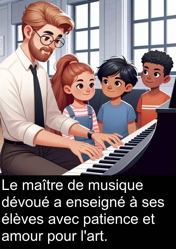enseigné: Le maître de musique dévoué a enseigné à ses élèves avec patience et amour pour l'art.
