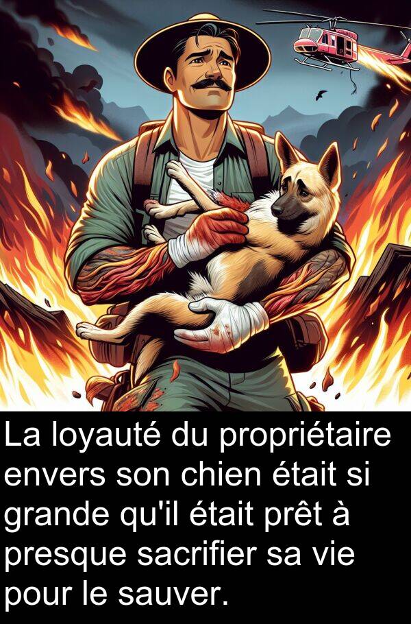 sauver: La loyauté du propriétaire envers son chien était si grande qu'il était prêt à presque sacrifier sa vie pour le sauver.