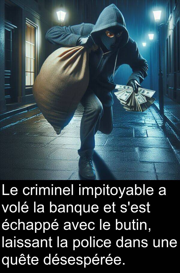 banque: Le criminel impitoyable a volé la banque et s'est échappé avec le butin, laissant la police dans une quête désespérée.