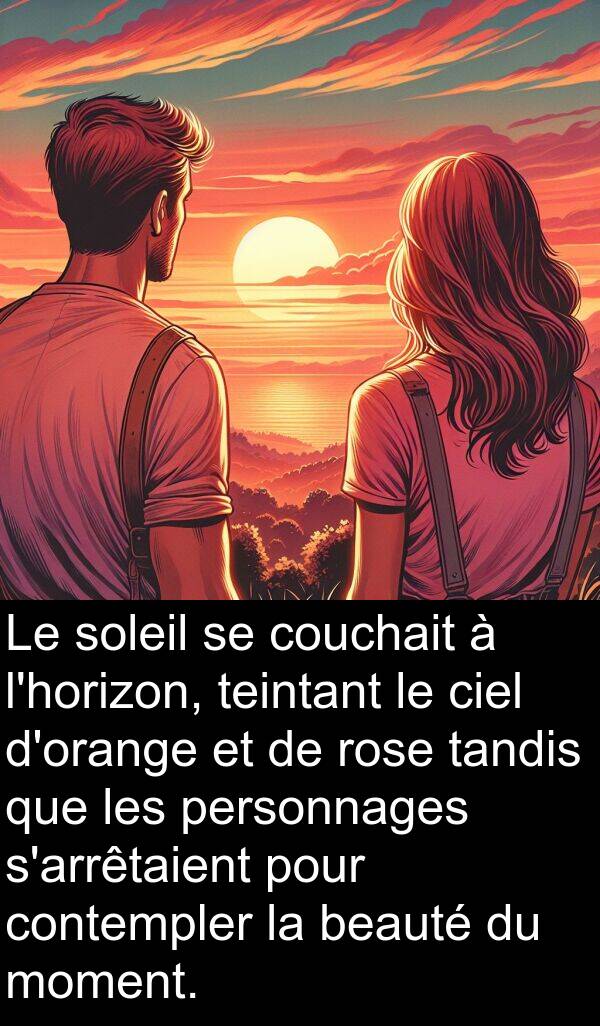 tandis: Le soleil se couchait à l'horizon, teintant le ciel d'orange et de rose tandis que les personnages s'arrêtaient pour contempler la beauté du moment.