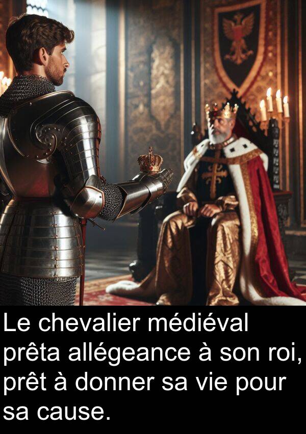 allégeance: Le chevalier médiéval prêta allégeance à son roi, prêt à donner sa vie pour sa cause.