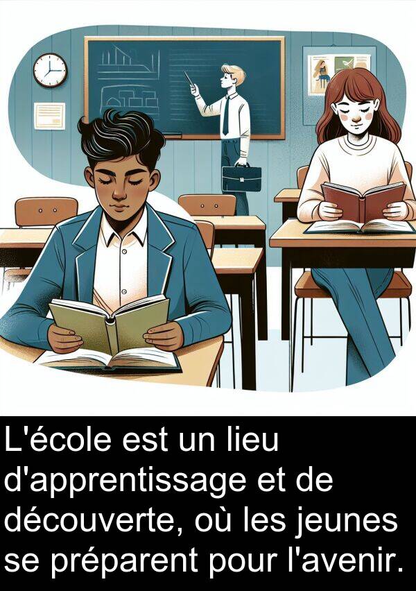 découverte: L'école est un lieu d'apprentissage et de découverte, où les jeunes se préparent pour l'avenir.