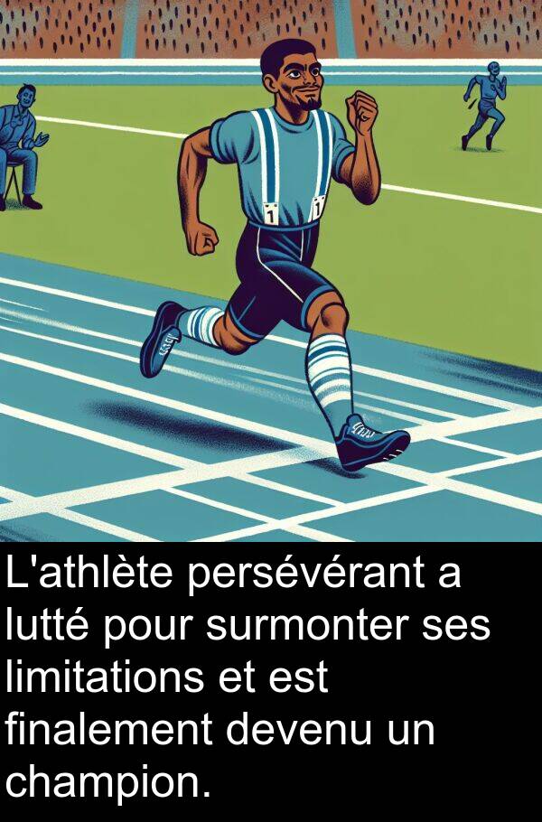 limitations: L'athlète persévérant a lutté pour surmonter ses limitations et est finalement devenu un champion.