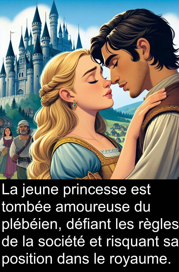 jeune: La jeune princesse est tombée amoureuse du plébéien, défiant les règles de la société et risquant sa position dans le royaume.
