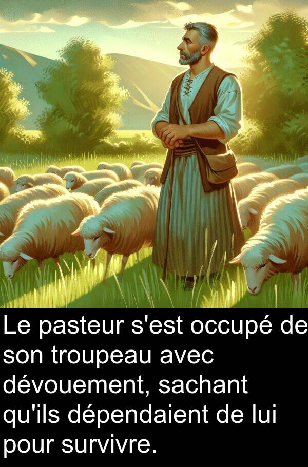 sachant: Le pasteur s'est occupé de son troupeau avec dévouement, sachant qu'ils dépendaient de lui pour survivre.