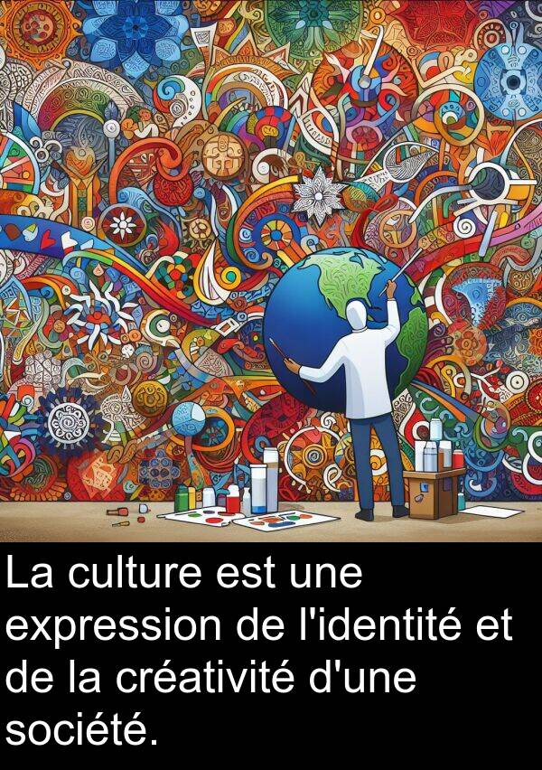 expression: La culture est une expression de l'identité et de la créativité d'une société.