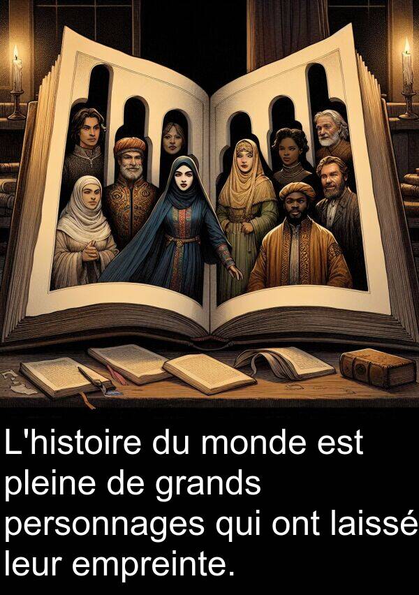 grands: L'histoire du monde est pleine de grands personnages qui ont laissé leur empreinte.