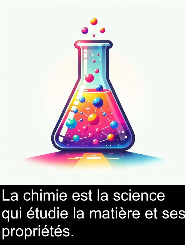 science: La chimie est la science qui étudie la matière et ses propriétés.