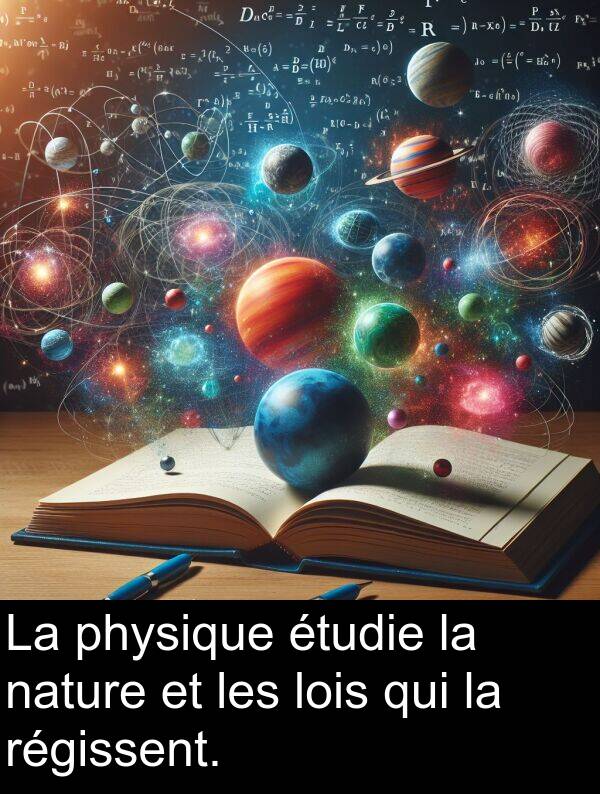 nature: La physique étudie la nature et les lois qui la régissent.