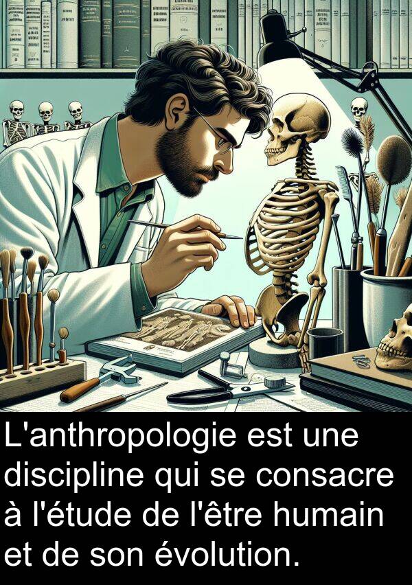 consacre: L'anthropologie est une discipline qui se consacre à l'étude de l'être humain et de son évolution.