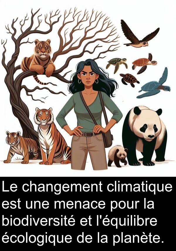 climatique: Le changement climatique est une menace pour la biodiversité et l'équilibre écologique de la planète.
