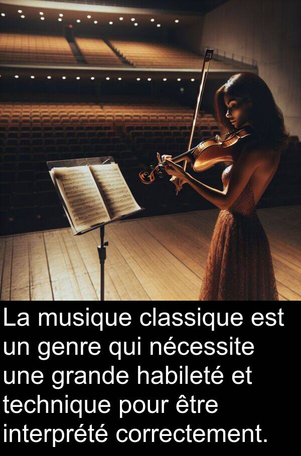 genre: La musique classique est un genre qui nécessite une grande habileté et technique pour être interprété correctement.