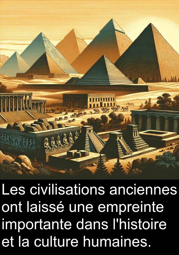 humaines: Les civilisations anciennes ont laissé une empreinte importante dans l'histoire et la culture humaines.