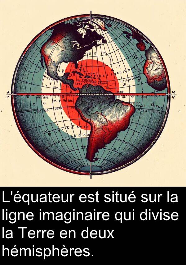 situé: L'équateur est situé sur la ligne imaginaire qui divise la Terre en deux hémisphères.