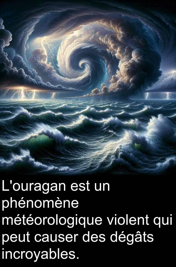 météorologique: L'ouragan est un phénomène météorologique violent qui peut causer des dégâts incroyables.