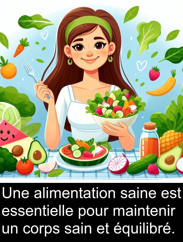 sain: Une alimentation saine est essentielle pour maintenir un corps sain et équilibré.