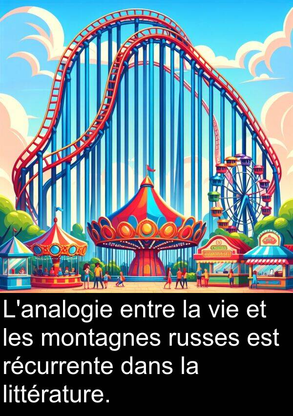 récurrente: L'analogie entre la vie et les montagnes russes est récurrente dans la littérature.