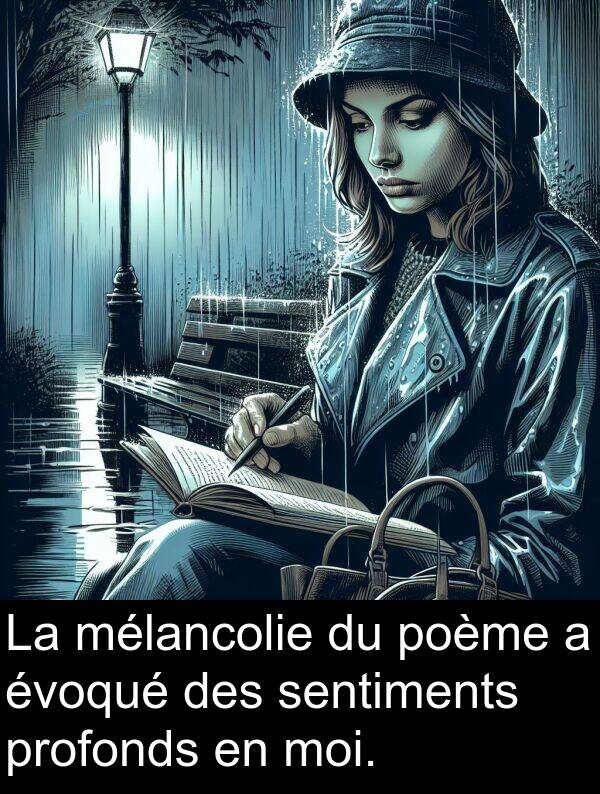 mélancolie: La mélancolie du poème a évoqué des sentiments profonds en moi.