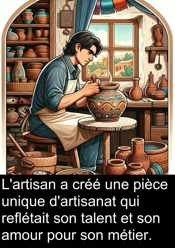 unique: L'artisan a créé une pièce unique d'artisanat qui reflétait son talent et son amour pour son métier.