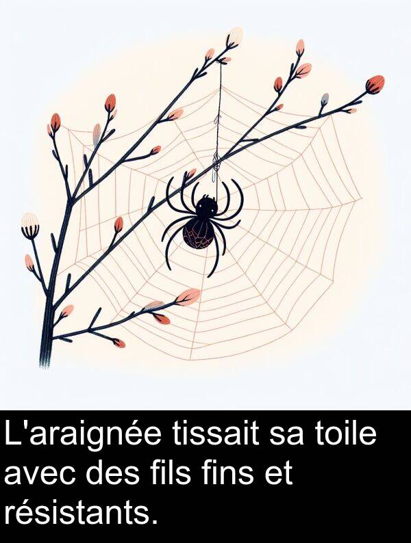 toile: L'araignée tissait sa toile avec des fils fins et résistants.