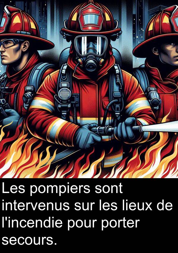 lieux: Les pompiers sont intervenus sur les lieux de l'incendie pour porter secours.