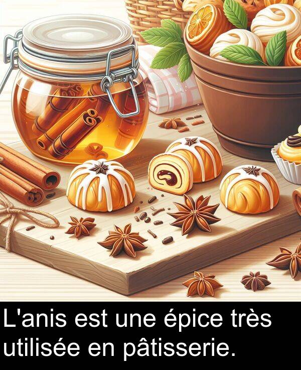 épice: L'anis est une épice très utilisée en pâtisserie.