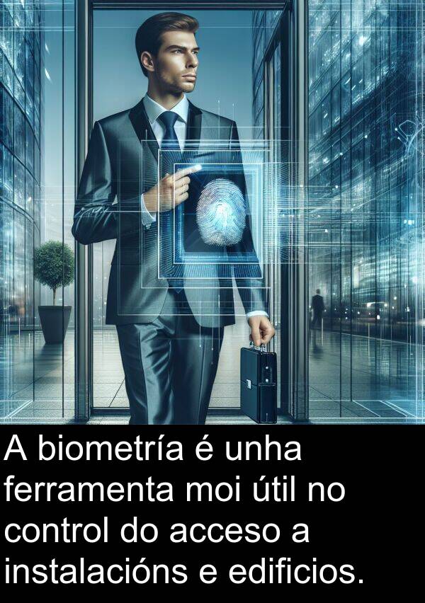 control: A biometría é unha ferramenta moi útil no control do acceso a instalacións e edificios.