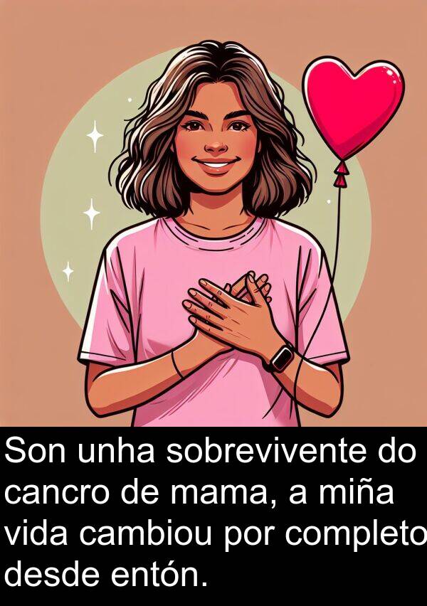 entón: Son unha sobrevivente do cancro de mama, a miña vida cambiou por completo desde entón.
