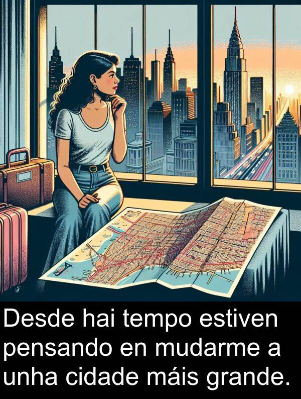 estiven: Desde hai tempo estiven pensando en mudarme a unha cidade máis grande.
