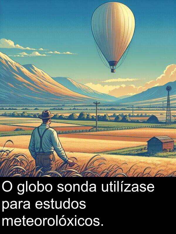 estudos: O globo sonda utilízase para estudos meteorolóxicos.