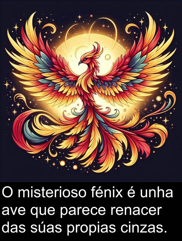renacer: O misterioso fénix é unha ave que parece renacer das súas propias cinzas.