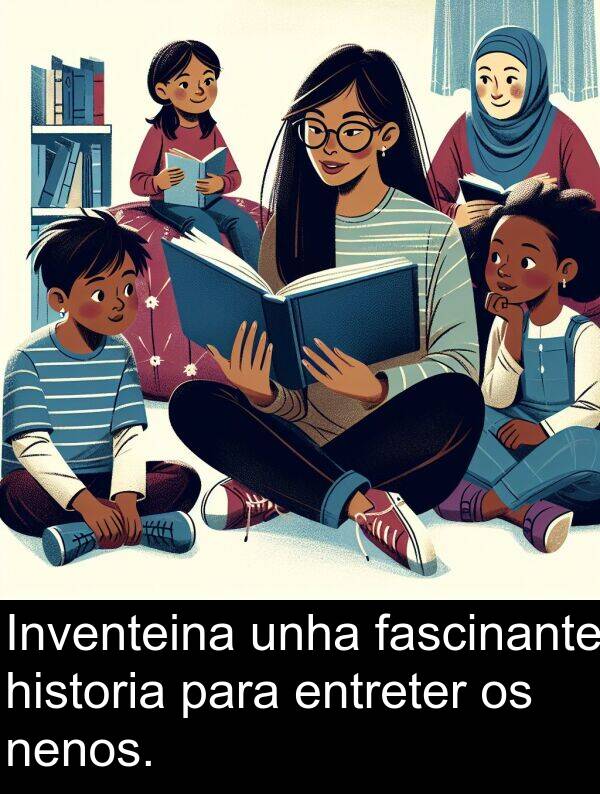 entreter: Inventeina unha fascinante historia para entreter os nenos.
