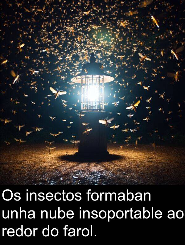 redor: Os insectos formaban unha nube insoportable ao redor do farol.